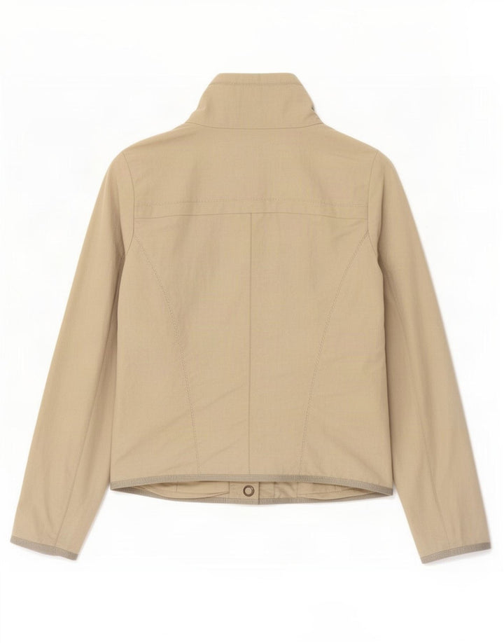 Marella Womens Bomber Jacket UK 8 Small Beige Polyamide