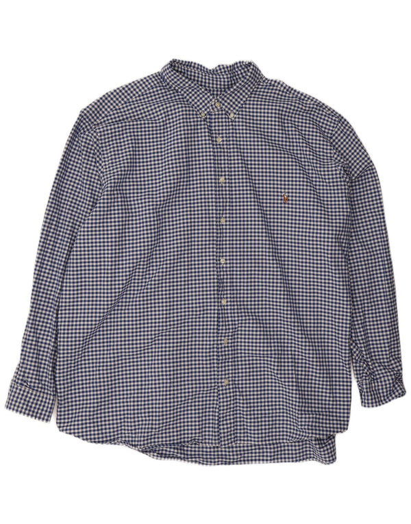 Polo Ralph Lauren Mens Loose Fit Shirt 4XL Blue Gingham Cotton
