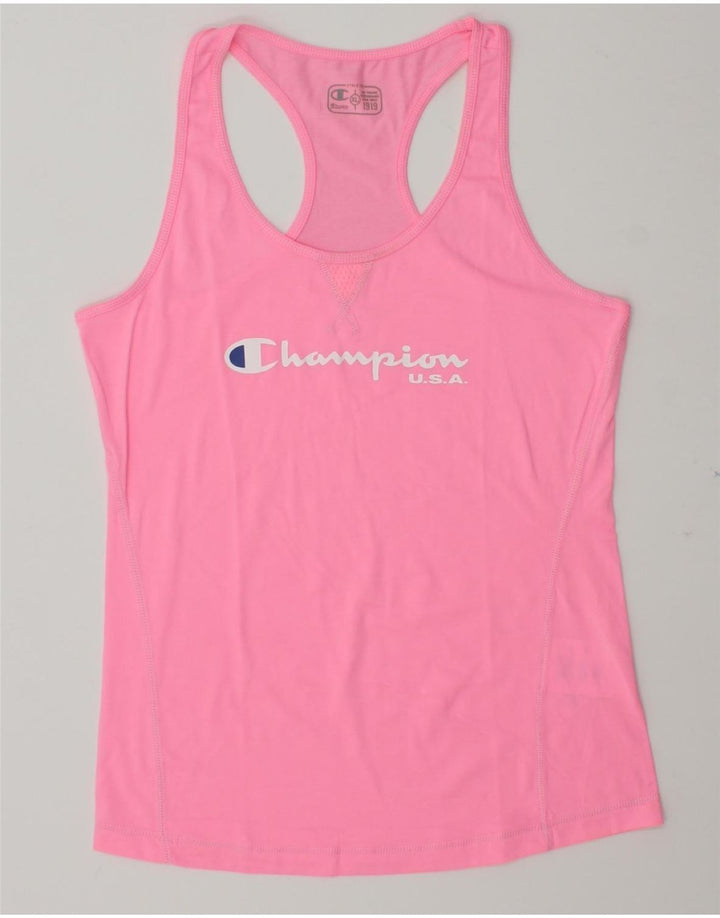 CHAMPION Womens Graphic Vest Top UK 18 XL Pink Vintage Champion and Second-Hand Champion from Messina Hembry 