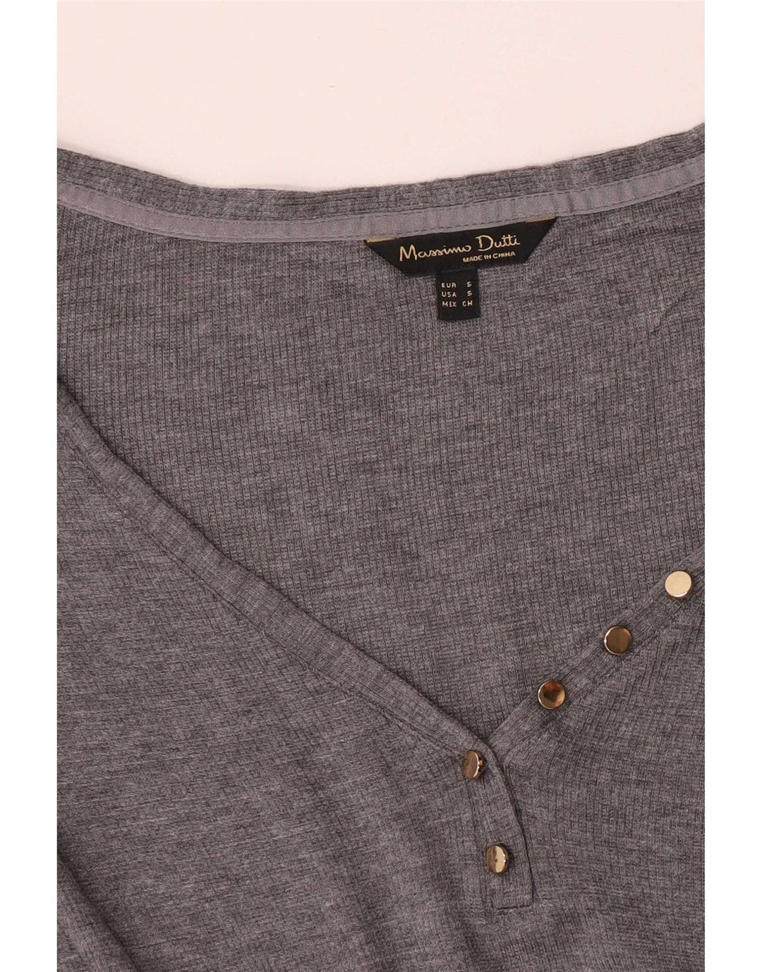 Massimo Dutti Womens Top Long Sleeve UK 10 Small Grey