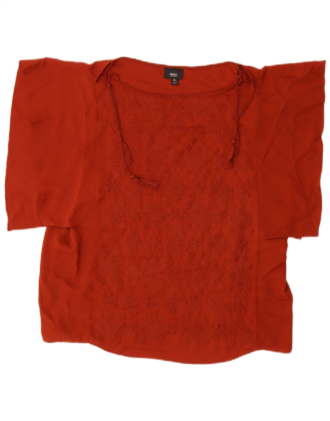 MOSSIMO Womens Batwing Blouse Top UK 18 XL Maroon Geometric Polyester