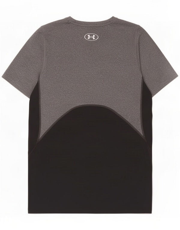 Under Armour Mens Heat Gear T-Shirt Top Small Grey Colourblock Polyester