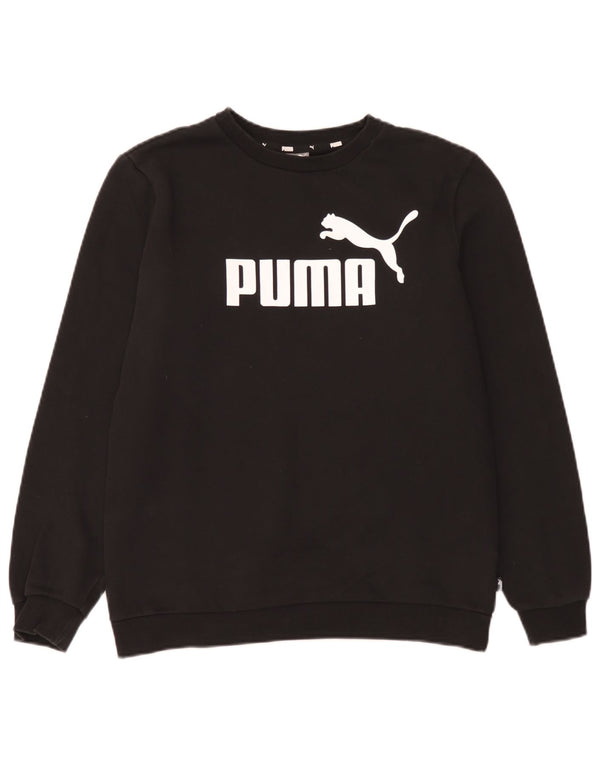 Puma Boys Graphic Sweatshirt Jumper 15-16 Years  Black Cotton