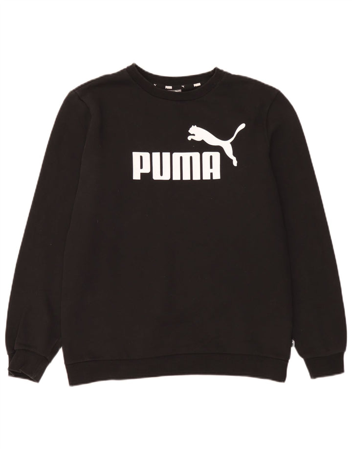 Puma Boys Graphic Sweatshirt Jumper 15-16 Years  Black Cotton