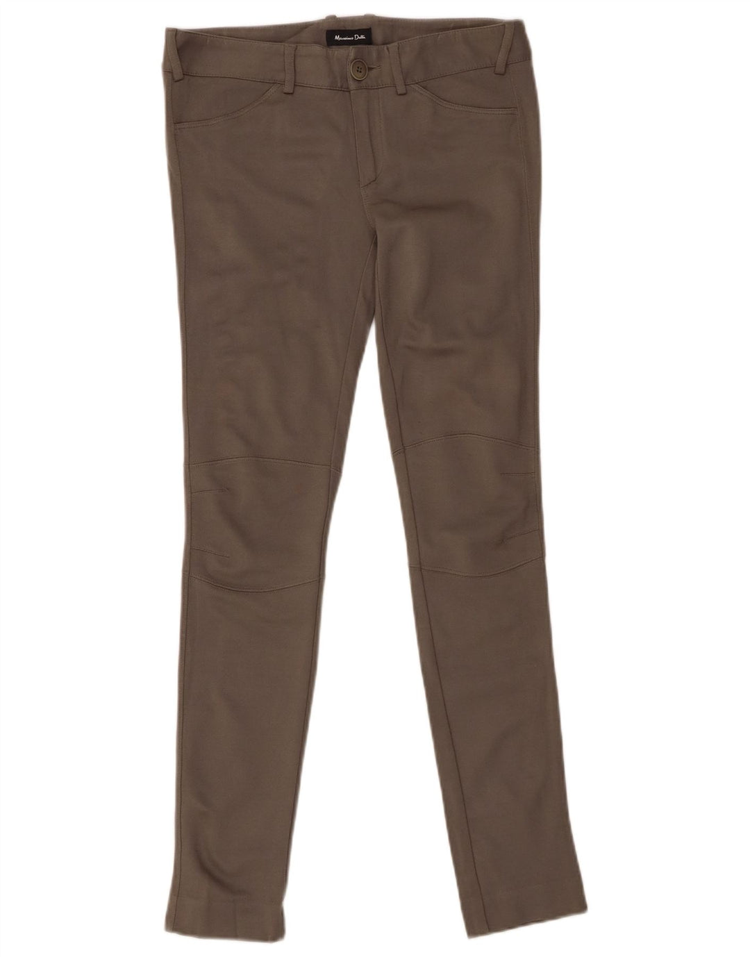MASSIMO DUTTI Womens Skinny Casual Trousers EU 36 XS W26 L29 Khaki Modal