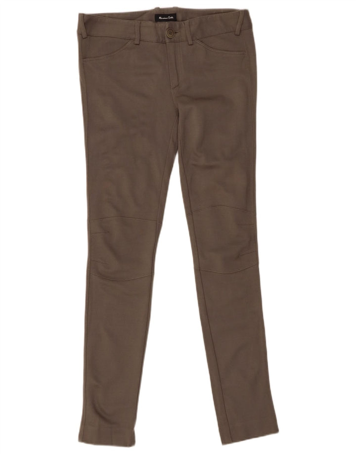 MASSIMO DUTTI Womens Skinny Casual Trousers EU 36 XS W26 L29 Khaki Modal
