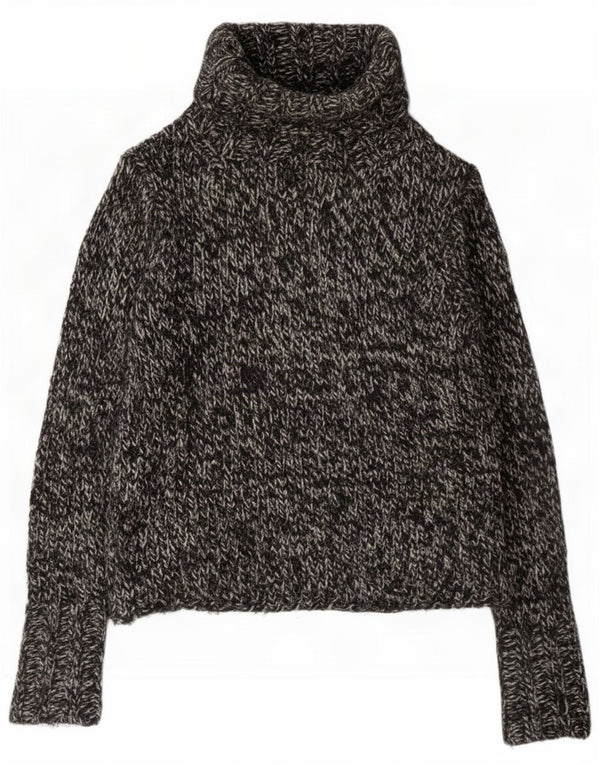Gap Womens Oversized Roll Neck Jumper Sweater UK 10 Small Black Flecked