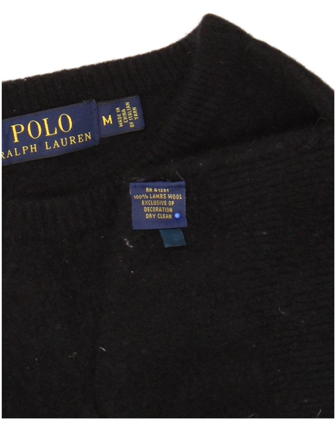 POLO RALPH LAUREN Womens Boat Neck Jumper Sweater UK 12 Medium Black