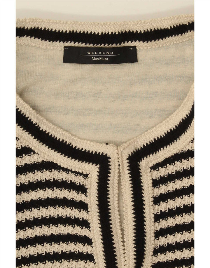Max Mara Womens Cardigan Sweater UK 14 Medium Black Striped