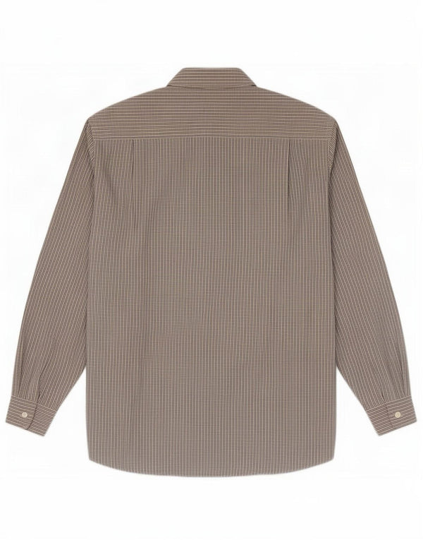 Stefanel Mens Shirt Large Beige Check Cotton