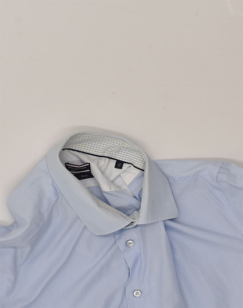 TOMMY HILFIGER Mens Fitted Shirt Size 17 43  XL Blue Cotton | Vintage Tommy Hilfiger | Thrift | Second-Hand Tommy Hilfiger | Used Clothing | Messina Hembry 