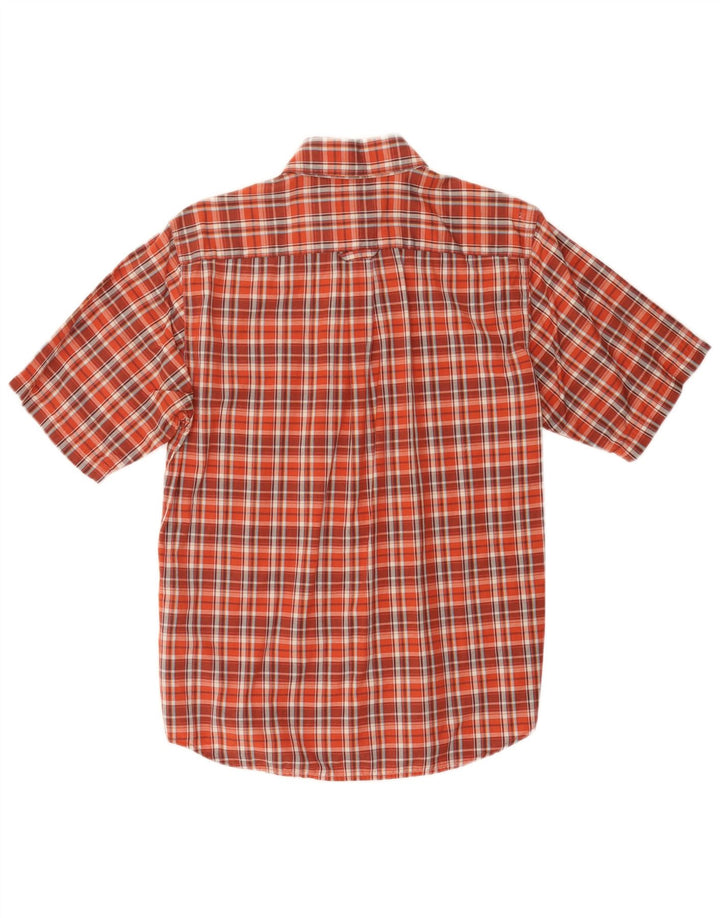 COLUMBIA Mens Short Sleeve Shirt Small Red Check Cotton