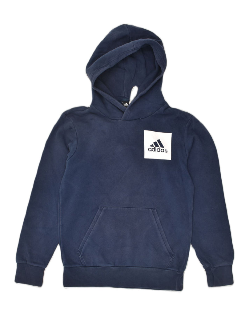 ADIDAS Mens Hoodie Jumper Small Navy Blue Cotton | Vintage Adidas | Thrift | Second-Hand Adidas | Used Clothing | Messina Hembry 