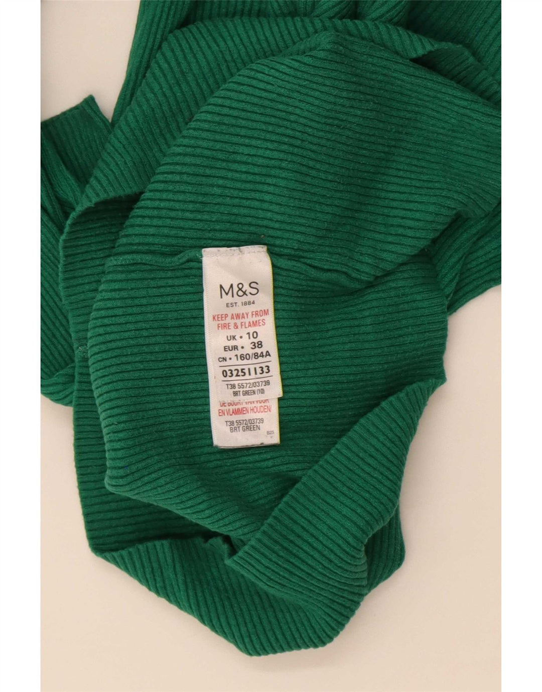 Marks & Spencer Womens Roll Neck Jumper Sweater UK 10 Small Green Viscose