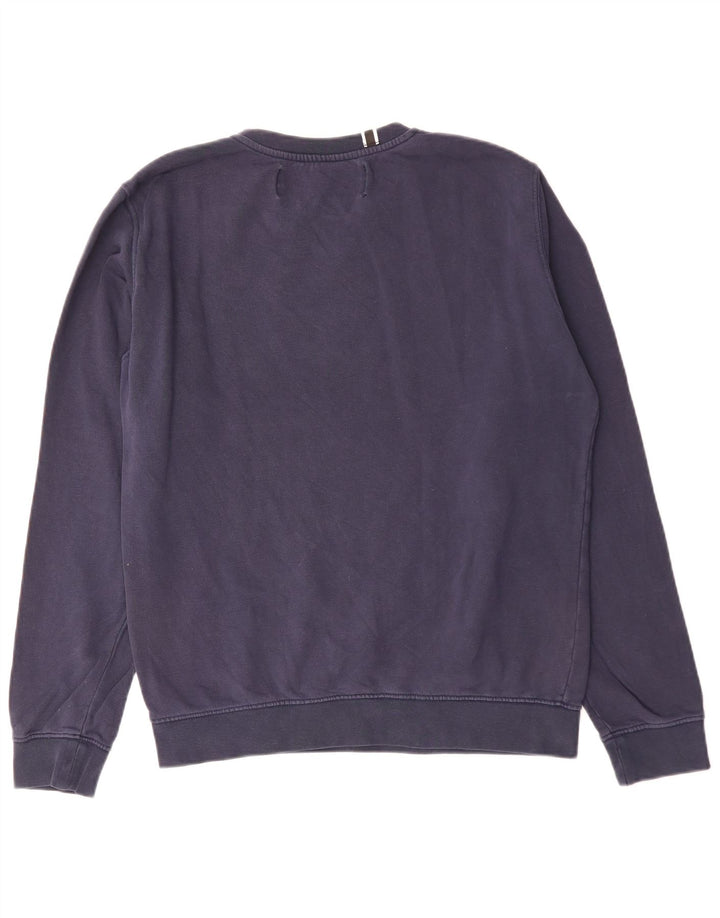 Replay Mens Graphic Sweatshirt Jumper Medium Navy Blue Cotton