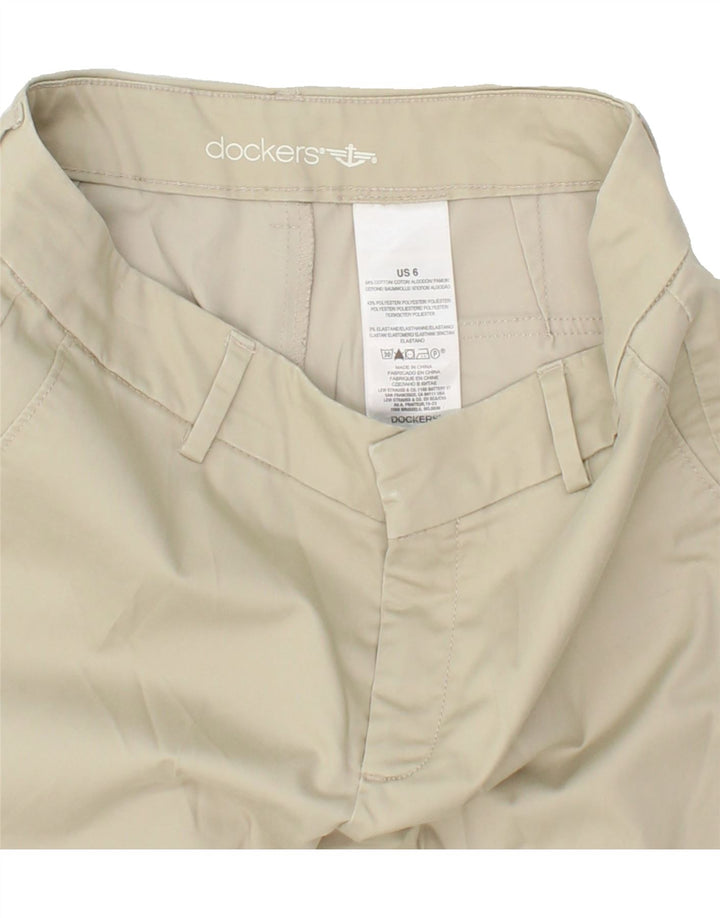 DOCKERS Womens Straight Capri Trousers US 6 Medium W30 L20 Beige Cotton Vintage Dockers and Second-Hand Dockers from Messina Hembry 