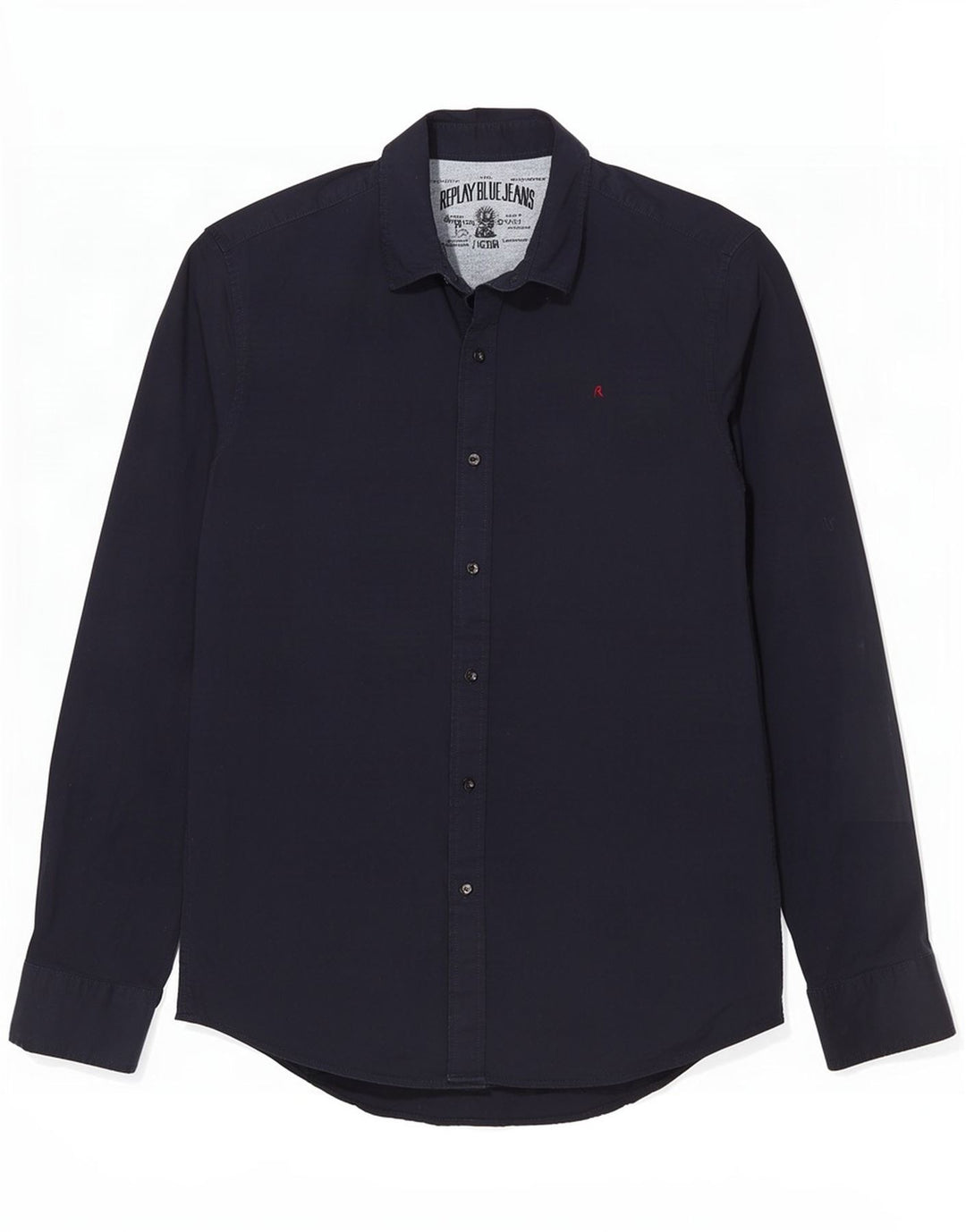 Replay Mens Shirt Medium Navy Blue Cotton