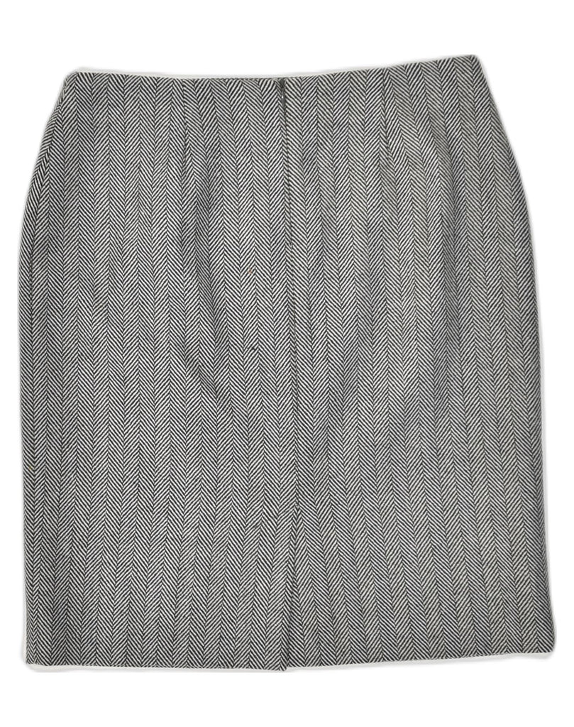 VINTAGE Womens Pencil Skirt IT 46 Large W30 Navy Blue Herringbone Wool | Vintage Vintage | Thrift | Second-Hand Vintage | Used Clothing | Messina Hembry 