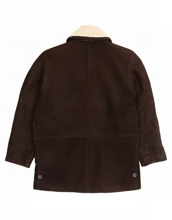 Lavorazione Artigiana Mens Leather Jacket IT 48 Medium Brown