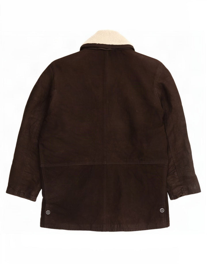Lavorazione Artigiana Mens Leather Jacket IT 48 Medium Brown