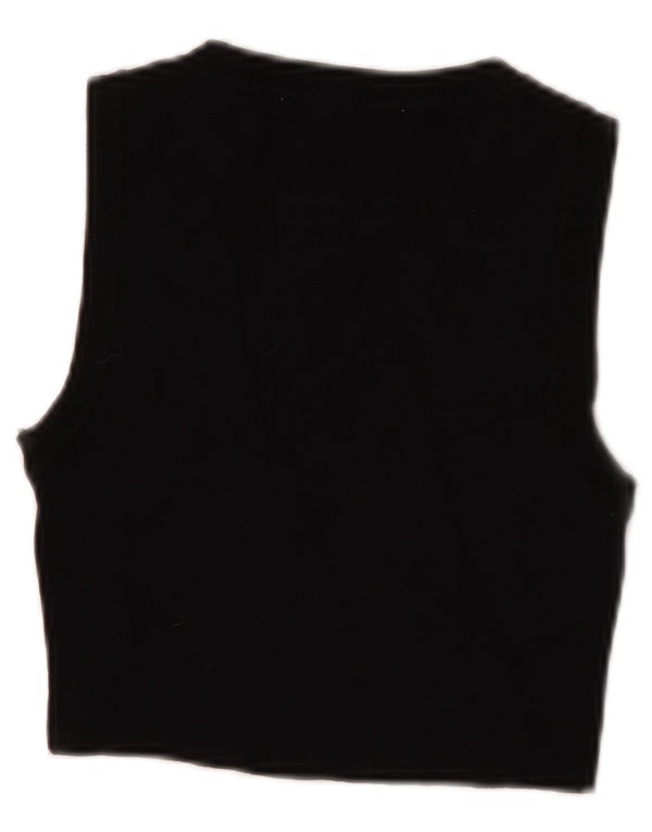 Zara Womens Crop Vest Top UK 8 Small Black