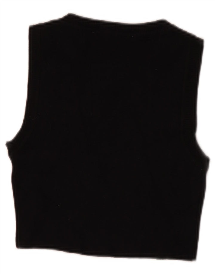 Zara Womens Crop Vest Top UK 8 Small Black