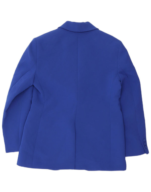 Zara Mens 1 Button Blazer Jacket UK 40 Large Blue Viscose