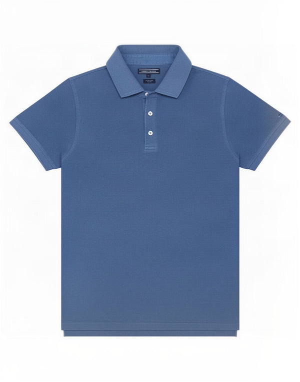 Tommy Hilfiger Mens Garment Dyed Slim Fit Polo Shirt Medium Blue Cotton