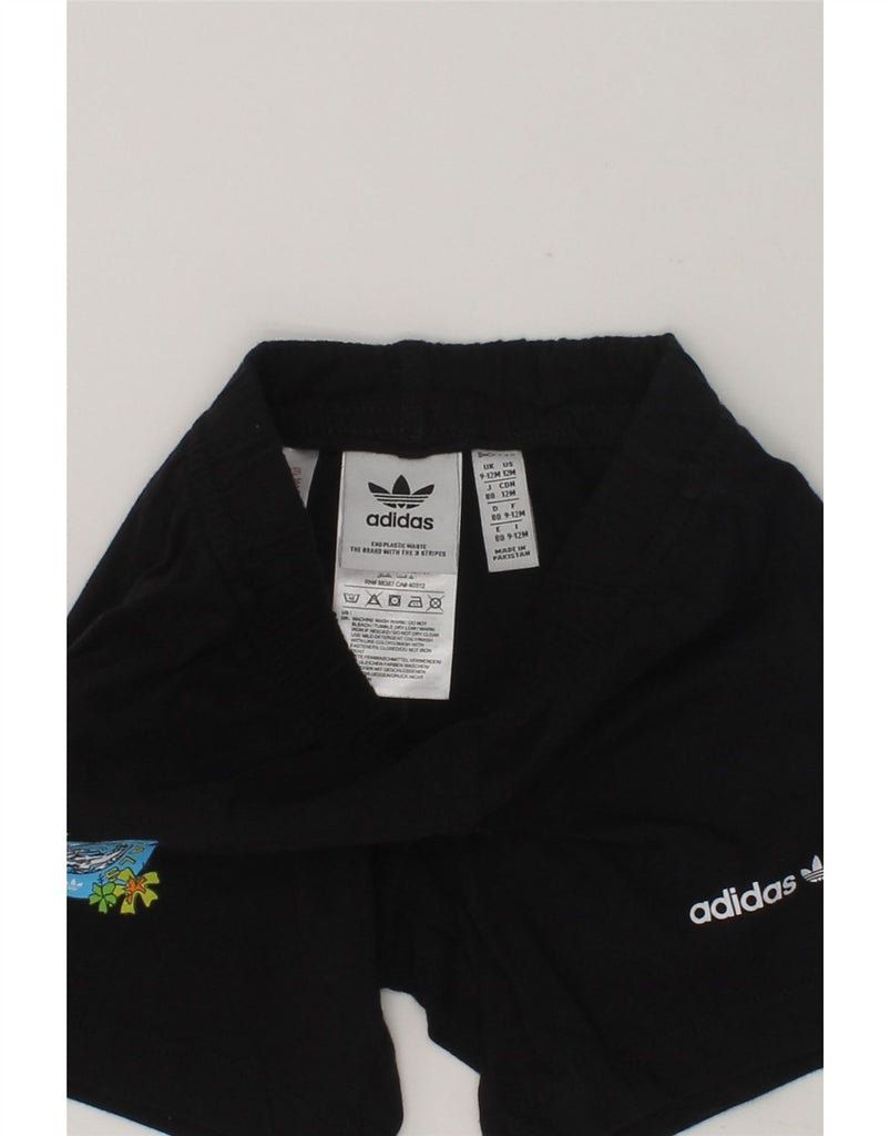 ADIDAS Baby Boys Sport Shorts 9-12 Months Black Cotton | Vintage Adidas | Thrift | Second-Hand Adidas | Used Clothing | Messina Hembry 