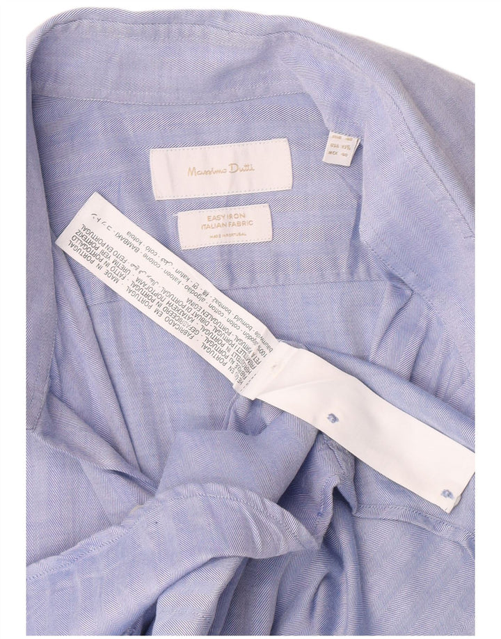 Massimo Dutti Mens Shirt EU 40 15 1/2 Medium Blue Cotton