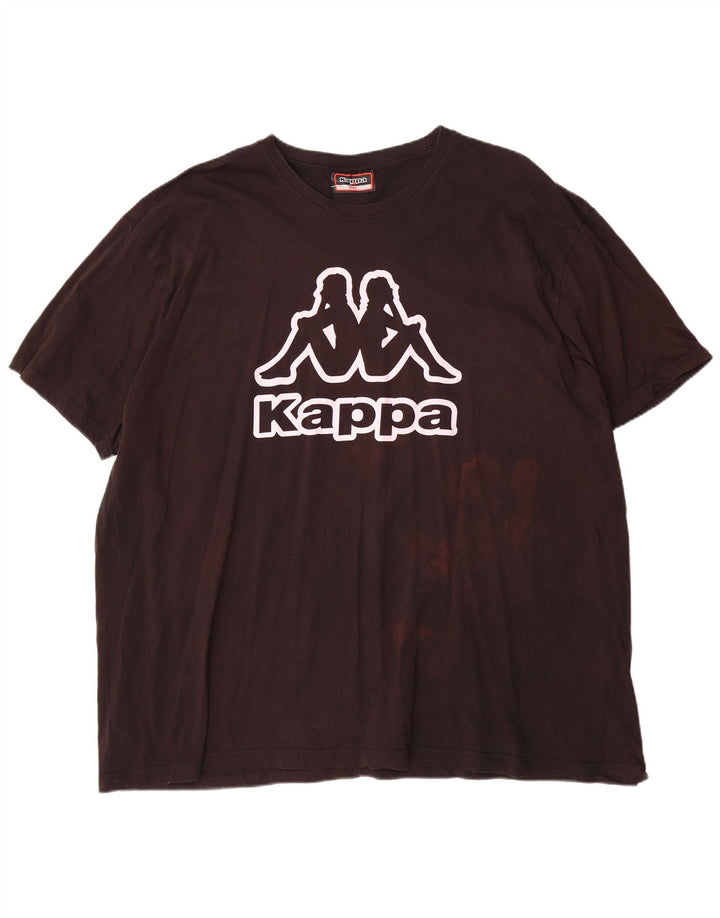 Kappa Mens Graphic T-Shirt Top 6XL Black Cotton