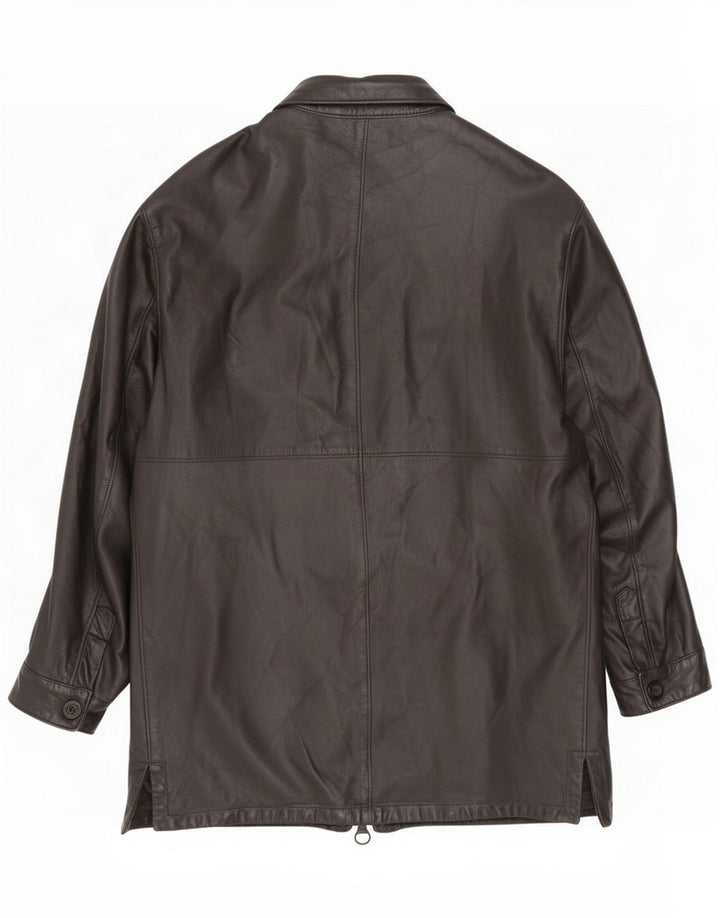 Martin Eden Mens Leather Jacket IT 52 XL Black