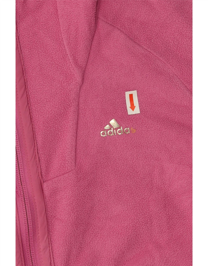 ADIDAS Womens Hooded Fleece Jacket UK 12 Medium Pink Polyester Vintage Adidas and Second-Hand Adidas from Messina Hembry 