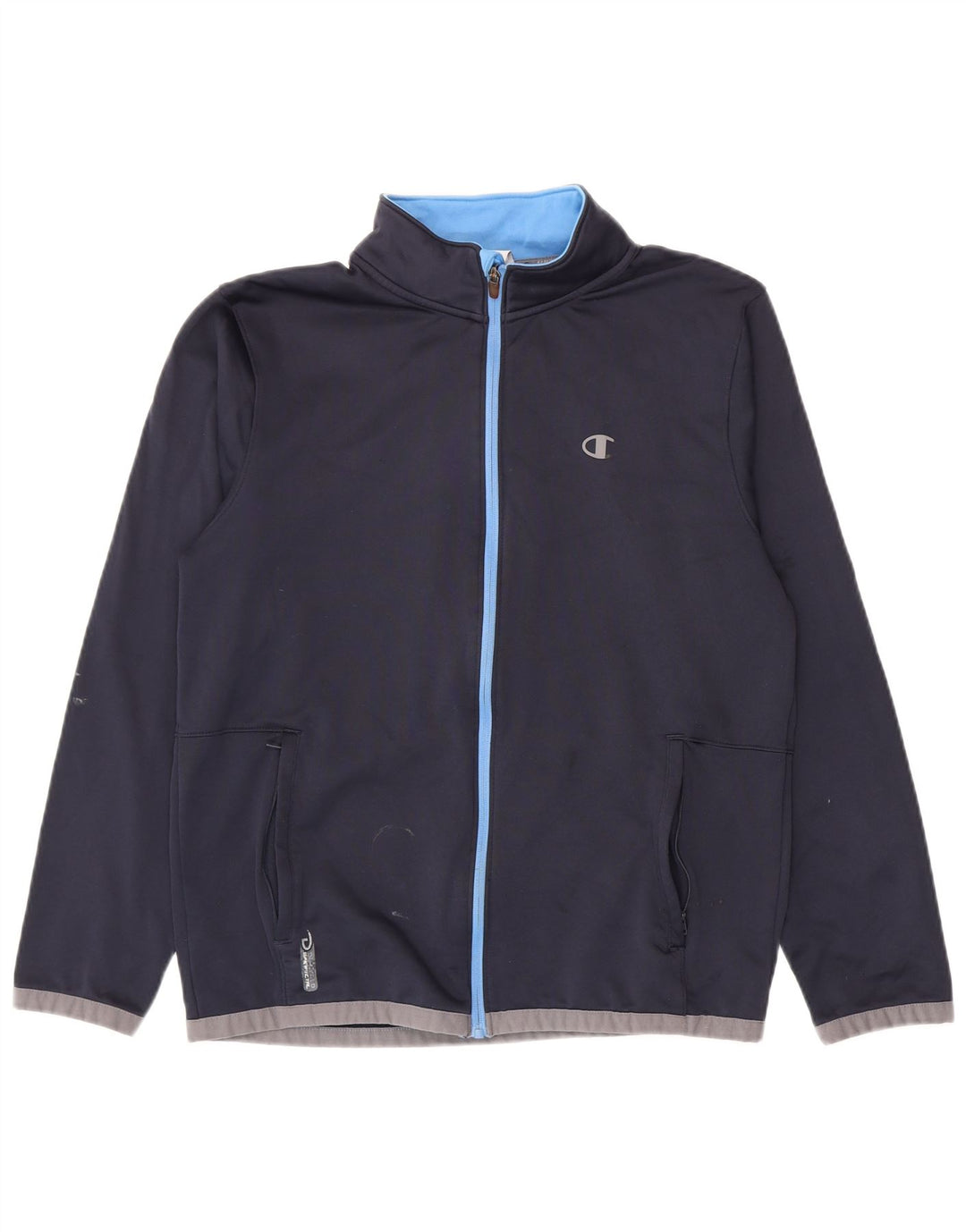 Champion Mens Tracksuit Top Jacket Medium Navy Blue Colourblock Polyester
