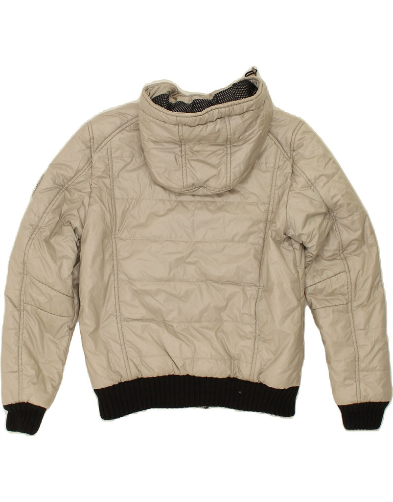 REFRIGIWEAR Girls Hooded Padded Jacket 11-12 Years Beige Polyester | Vintage Refrigiwear | Thrift | Second-Hand Refrigiwear | Used Clothing | Messina Hembry 
