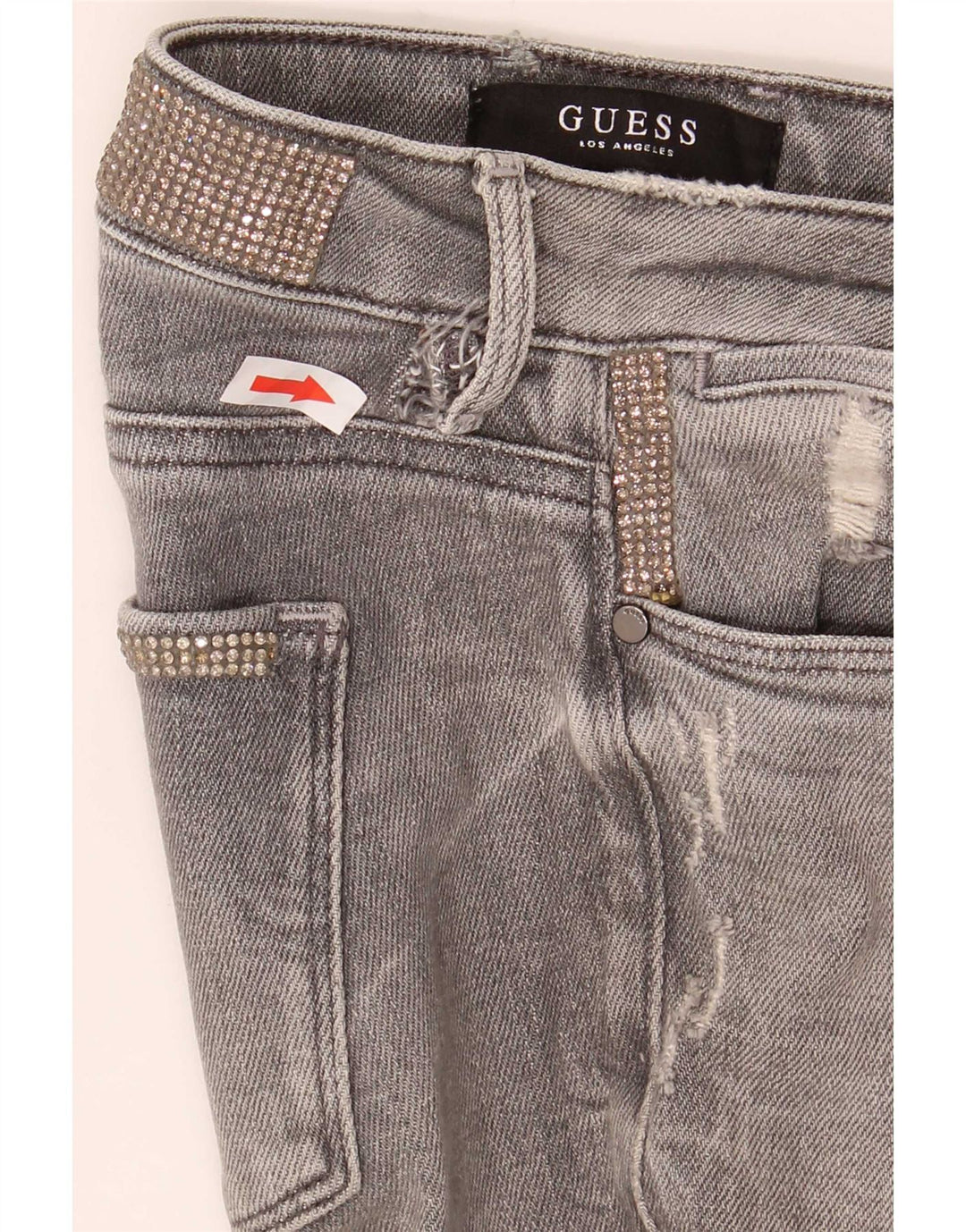 Guess Womens Distressed Jegging Skinny Jeans W26 L28 Grey