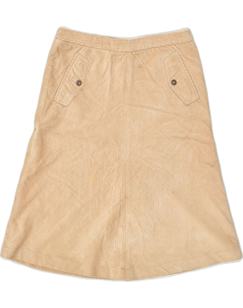 MASSIMO DUTTI Womens Corduroy Skirt W32 Large  Beige | Vintage Massimo Dutti | Thrift | Second-Hand Massimo Dutti | Used Clothing | Messina Hembry 