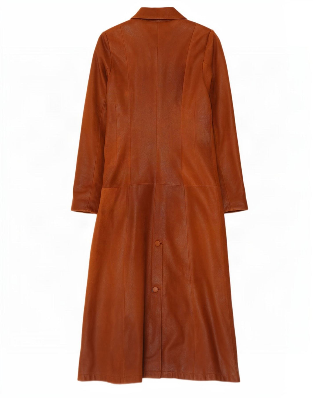 Vintage Womens Leather Coat UK 12 Medium Brown