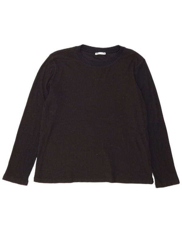 Zara Womens Top Long Sleeve UK 18 XL Black