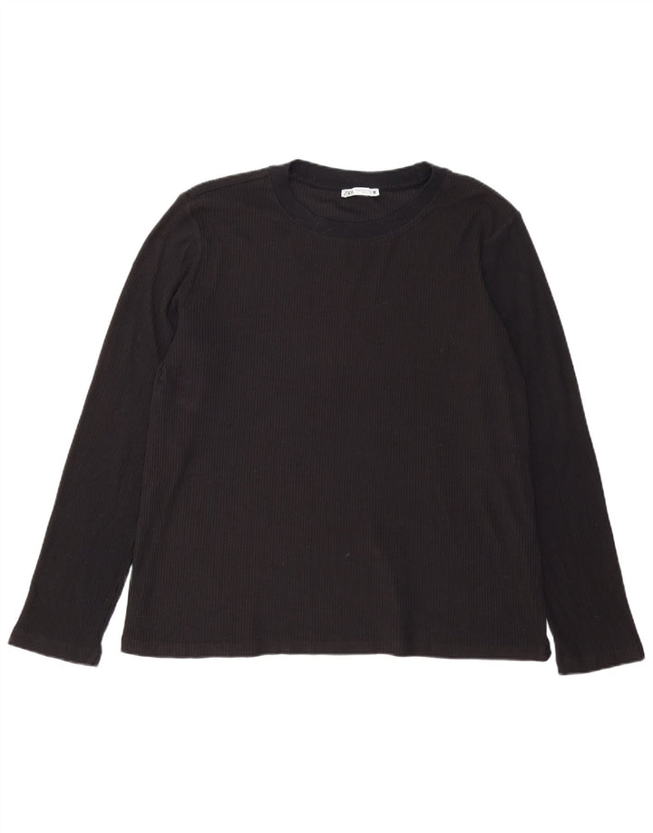 Zara Womens Top Long Sleeve UK 18 XL Black