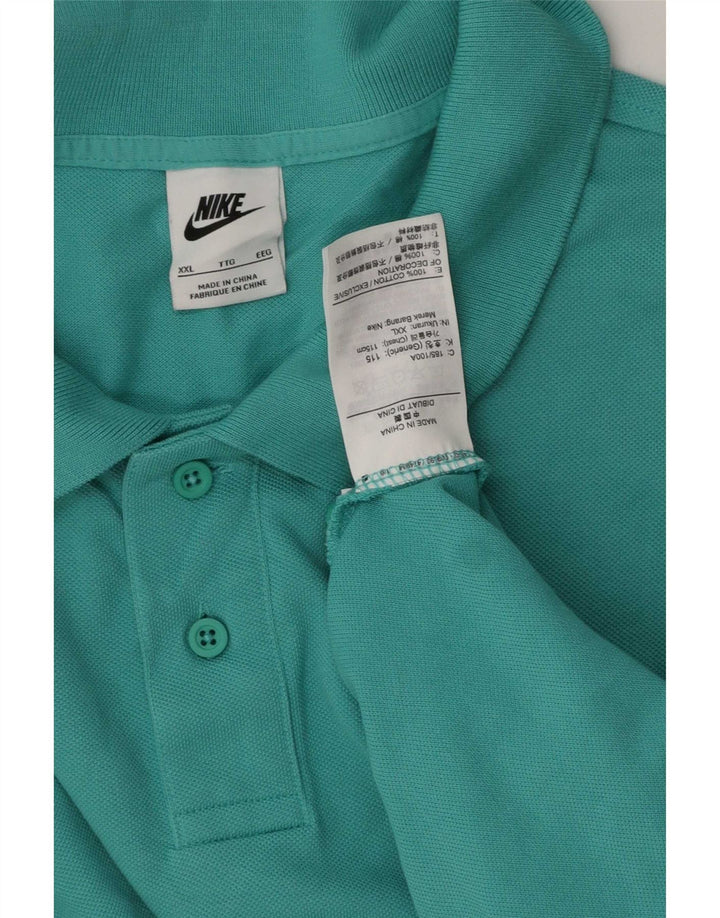 Nike Mens Polo Shirt 2XL Turquoise Cotton