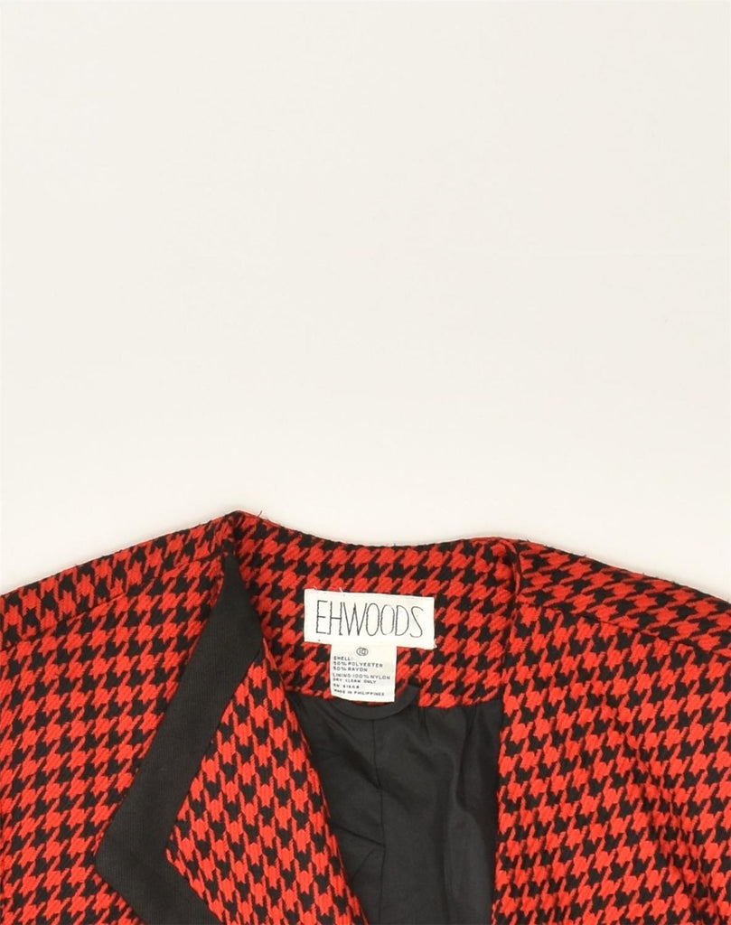 VINTAGE Womens Double Breasted Blazer Jacket UK 10 Small Red Houndstooth | Vintage Vintage | Thrift | Second-Hand Vintage | Used Clothing | Messina Hembry 