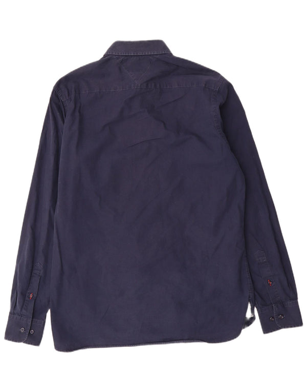Tommy Hilfiger Mens Custom Fit Shirt Medium Navy Blue