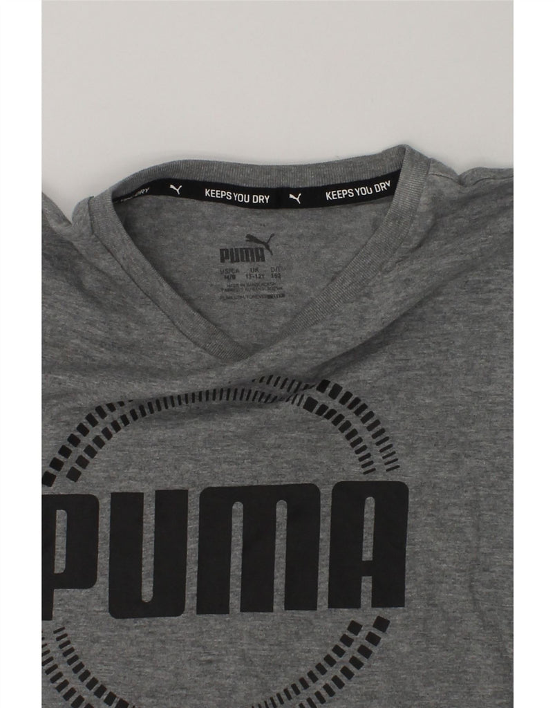 PUMA Boys Graphic T-Shirt Top 11-12 Years Grey Cotton | Vintage Puma | Thrift | Second-Hand Puma | Used Clothing | Messina Hembry 