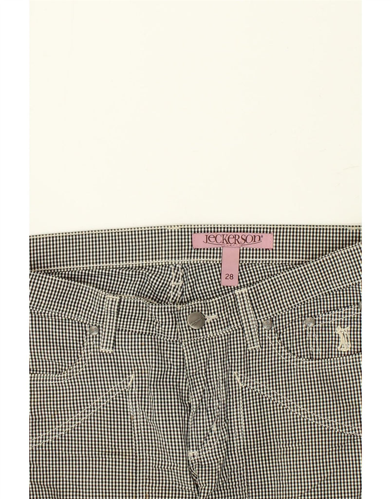 JECKERSON Womens Slim Cropped Trousers W28 L25  Grey Gingham Cotton | Vintage Jeckerson | Thrift | Second-Hand Jeckerson | Used Clothing | Messina Hembry 