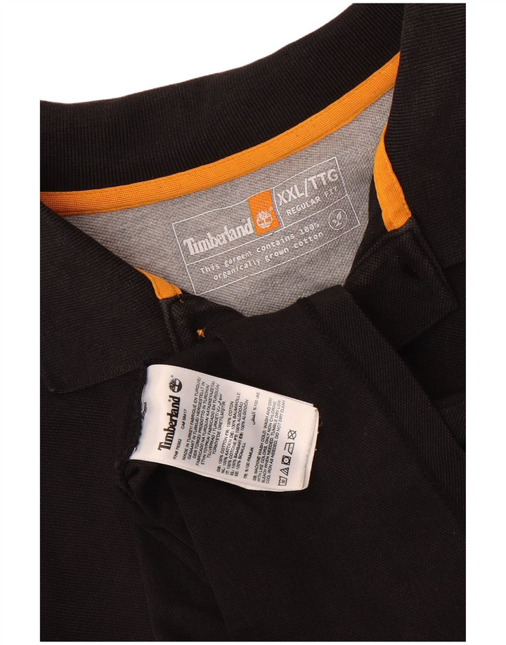 Timberland Mens Regular Fit Polo Shirt 2XL Black Cotton