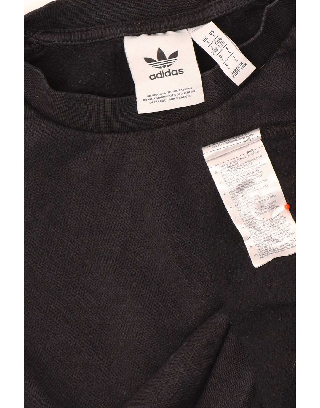 Adidas Mens Sweatshirt Jumper Large Black Cotton