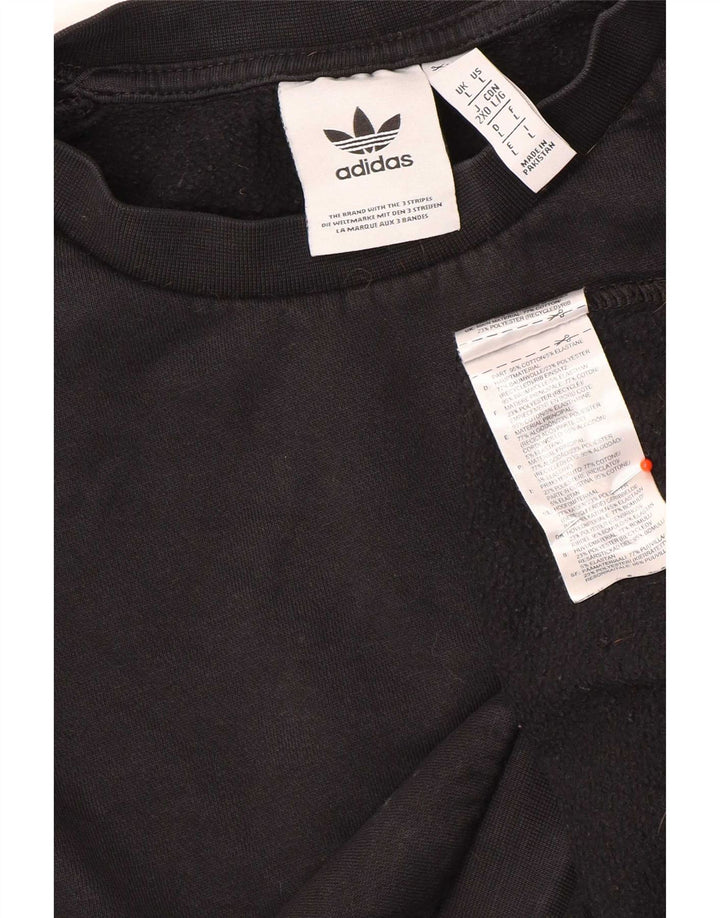 Adidas Mens Sweatshirt Jumper Large Black Cotton
