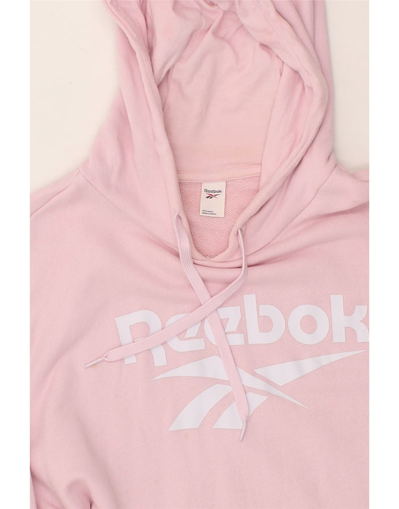 REEBOK Womens Oversized Graphic Hoodie Jumper UK 18 XL Pink Cotton | Vintage Reebok | Thrift | Second-Hand Reebok | Used Clothing | Messina Hembry 