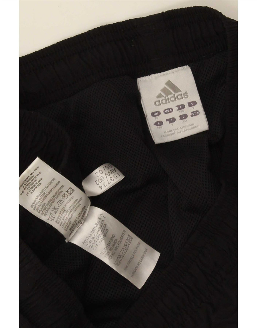 Adidas Mens Tracksuit Trousers Joggers Large  Black Polyester